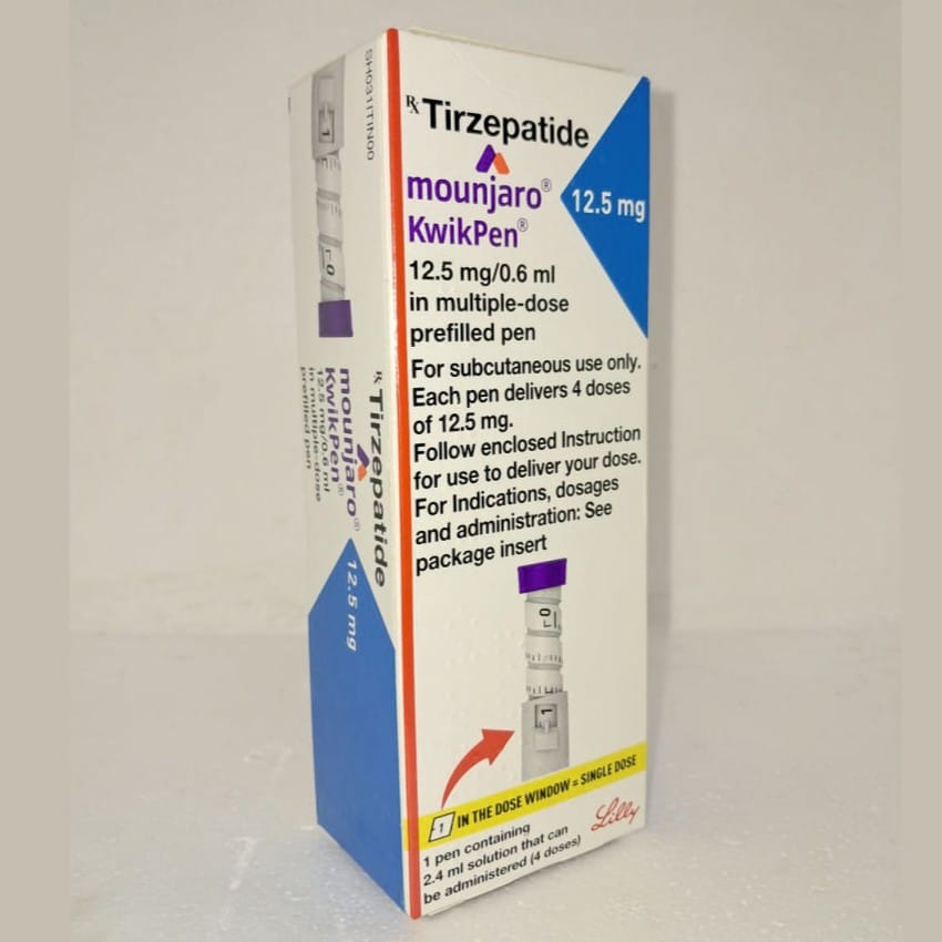 Mounjaro KwikPen 12.5mg (Tirzepatide Injection)
Dual-action treatment for Type 2 Diabetes – precise, once-weekly control.